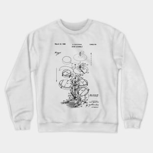 Drummer Gift Idea - Drum Assembly Kit Blueprint Crewneck Sweatshirt